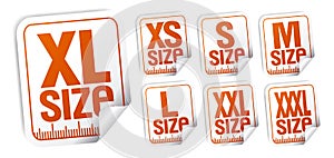 Size clothing stickers