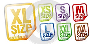 Size clothing stickers