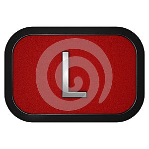 Size icon `L`. Isolated graphic illustration. 3D rendering