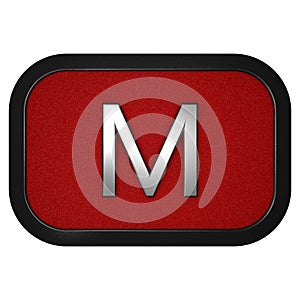 Size icon `M`. Isolated graphic illustration. 3D rendering