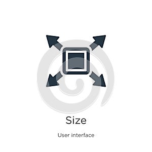 Size icon vector. Trendy flat size icon from user interface collection isolated on white background. Vector illustration can be