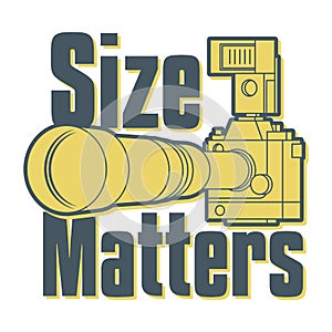 Size Matters. Professional camera with big and long zoom or telephoto lens