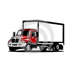 Size moving truck side view vector isolated photo