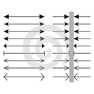 Size and square dimension and measuring linear icon set. Acreage line symbols. Thin contour infographic elements.