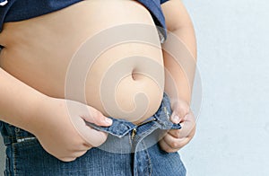 The size of stomach of children with overweight.