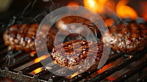 Sizzling Hamburgers: Flame-Grilled Perfection photo