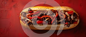 Sizzling Philly Cheesesteak Delight - A Culinary Symphony. Concept Culinary Delights, Sandwich