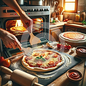Sizzling Pizza Creation: Hands-on Cooking in the Kitchen