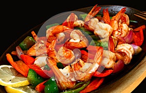 Sizzling prawns