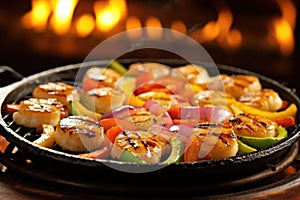 sizzling scallops on a sizzling plate