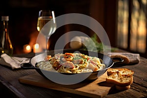 Sizzling Shrimp Scampi with Linguini and Garlic Butter Sauce photo