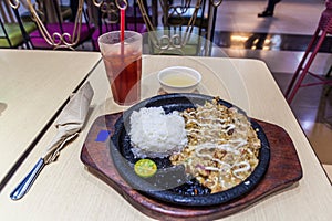 Sizzling sisig, typical meal of Philippin