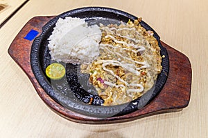 Sizzling sisig, typical meal of Philippin