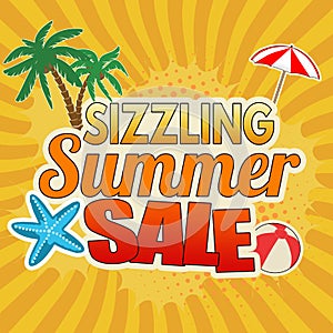 Sizzling summer sale advertising poster design