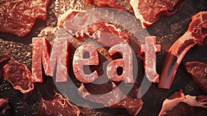 Sizzling Temptation: Stylish Red Meat Text for Culinary Inspiration