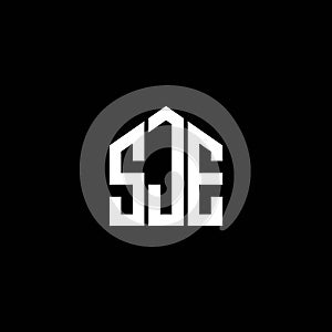 SJE letter logo design on BLACK background. SJE creative initials letter logo concept. SJE letter design