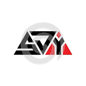 SJY triangle letter logo design with triangle shape. SJY triangle logo design monogram. SJY triangle vector logo template with red