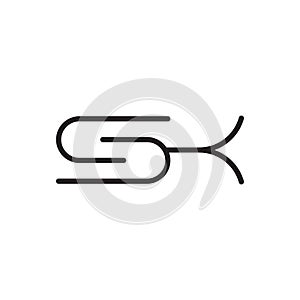 sk initial letter vector logo icon