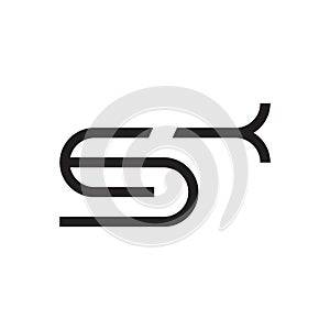 sk initial letter vector logo icon