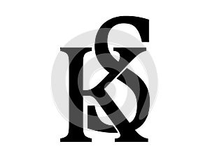 SK or KS letter modern logo design