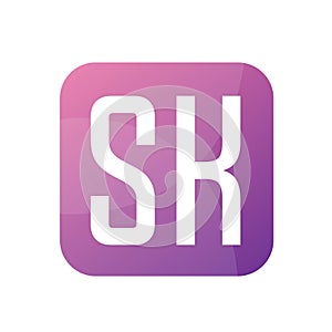 SK Letter Logo Design With Simple style