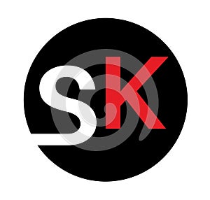 SK Logo. Letter Design Vector.