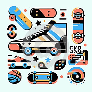 SK8, Skateboard subculture design elements