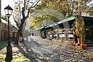 Skadarlija street in Belgrade. Serbia
