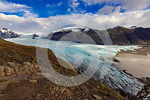 Skaftafellsjokull glaciar in VatnajÃÂ¶kull national park Iceland photo