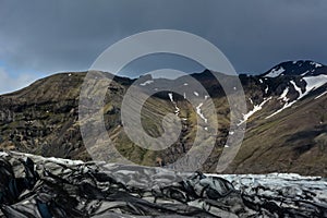 Skaftafellsjokull glacier, in Skaftafell, Iceland in summer, moo