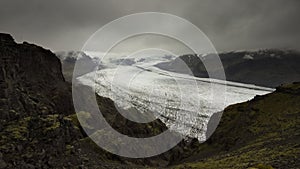 Skaftafellsjokull glacier tongue in Skaftafell, Iceland.