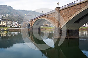 Skagerrak Bridge and Moselle River - Cochem, Germany photo