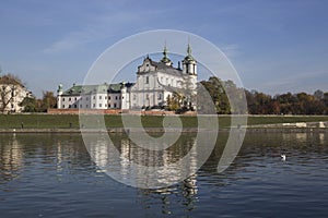 Skalka, St. Stanislaus Church in Krakow, View from Vistula River photo