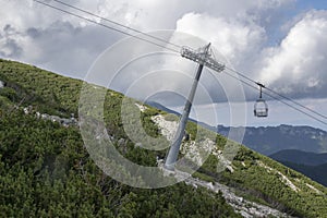 Skalnate pleso, High Tatra mountains Cableway from Tatranska Lomnica village to station Skalnate pleso