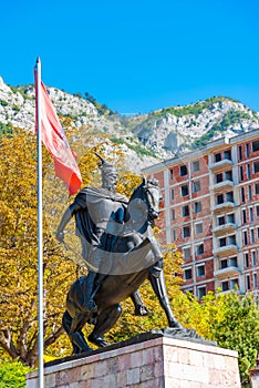 Skanderbeg statue at Kruja, Albania