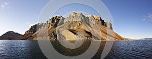 Skansen cliffs panorama, Svalbard, Norway