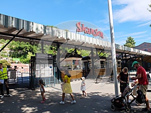 Skansen outdoor museum. Skansen is an ethnological open-air museum and zoological park located on the island of DjurgÃÂ¥rden