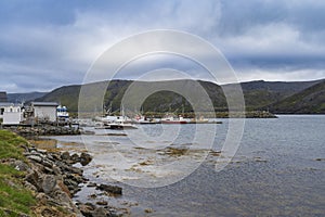 Skarsvag fishing village in Mageroya, Nordkapp in Finnmark County in Norway