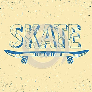 Skate board typography t-shirt graphics,sport,vectors and seamless pattern