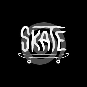 SKATE LOGO SKATEBOARD BLACK