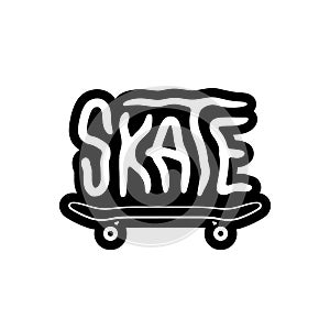 SKATE LOGO SKATEBOARD WHITE