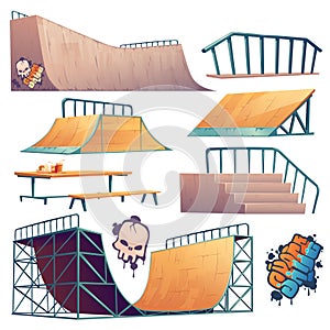 Skate park or rollerdrome equipment for skateboard