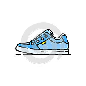 Sneaker shoes line icon photo