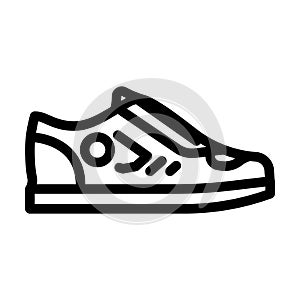 skate shoes streetwear cloth fashion line icon vector illustration