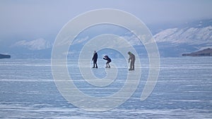 Skate in an unlimited rink in Siberia, Russia