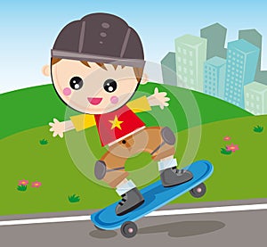 Skateboard boy photo