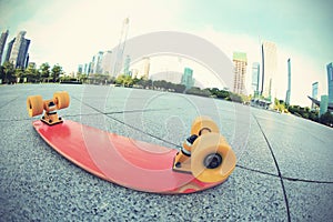 Skateboard on city