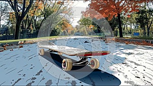 Skateboard Complete Set Up Style Shot Closeup City Park Skating Sk8