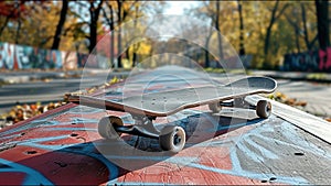 Skateboard Complete Set Up Style Shot Closeup City Park Skating Sk8