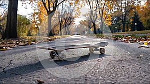 Skateboard Complete Set Up Style Shot Closeup City Park Skating Sk8